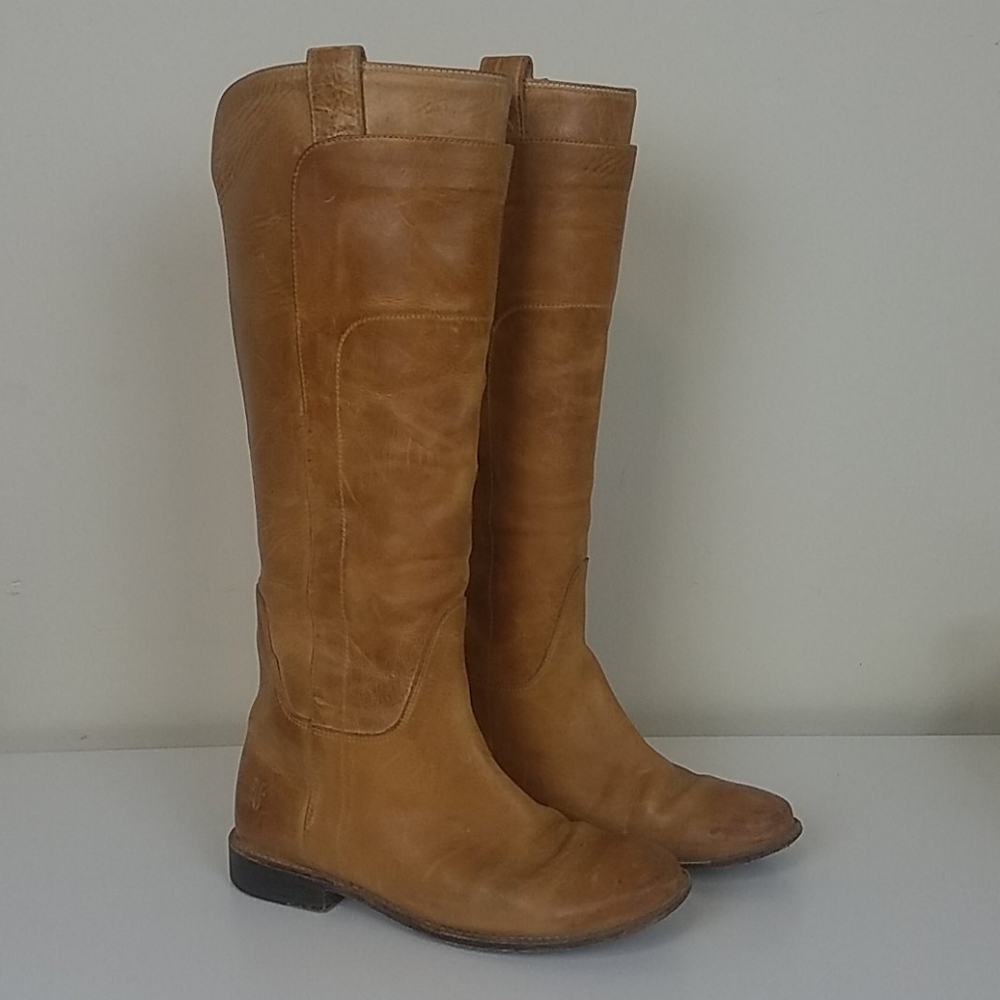 Frye Tan Leather Knee-High Boots